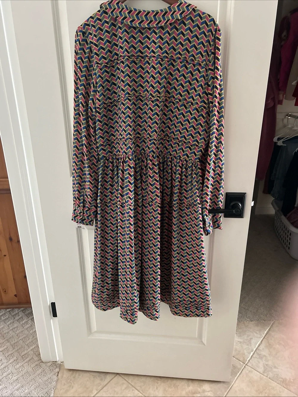 Fever London Heritage Dress Sz 14 Multicolor Button Front Peter Pan Collar Retro